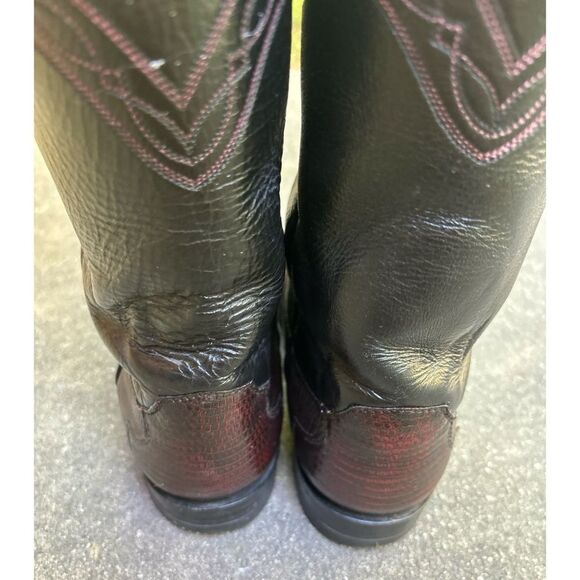 Justin Men's Exotic Roper boot in Chocolate Lizard Size 8 - Picture 6 of 10